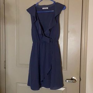 BCBGeneration Blue Dress with Neck Frill FLAWED